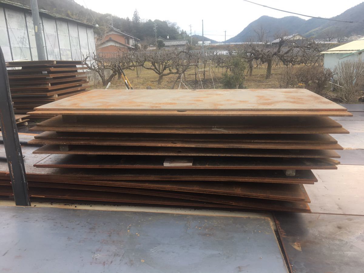  Gifu city departure . iron . board bed iron plate several sheets OK used . iron plate 5×10×22mm 1,524×3,048× thickness 22. hole equipped 