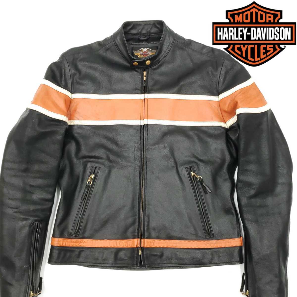 ハーレーカラー HARLEY-DAVIDSON シングルライダースジャケット黒