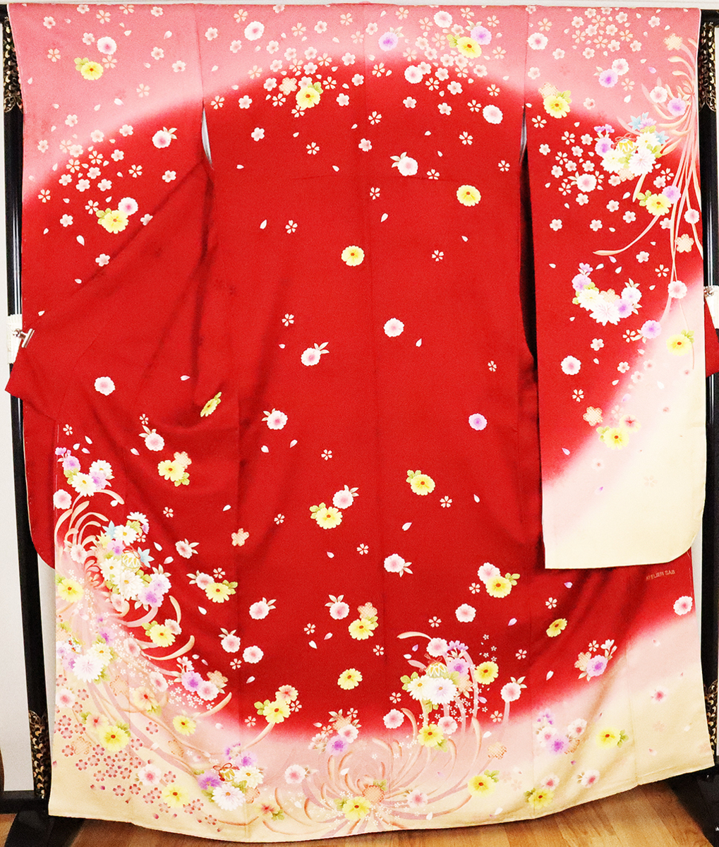 憧れの ATELIER SAB 本振袖 正絹 赤 ピンク 黄緑 乱菊 桜 LLサイズ トールサイズ ki24220 新品 着物 レディース 成人式 送料無料 振袖 憧れの ATELIER SAB 本振袖 正絹 赤 ピンク 黄緑 乱菊 桜 LLサイズ トールサイズ ki24220 新品 着物 レディース 成人式 送料無料 振袖
