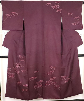 訪問着 袷 正絹 赤紫 笹 Sサイズ ki23943 新品 着物 レディース 公式行事 送料無料