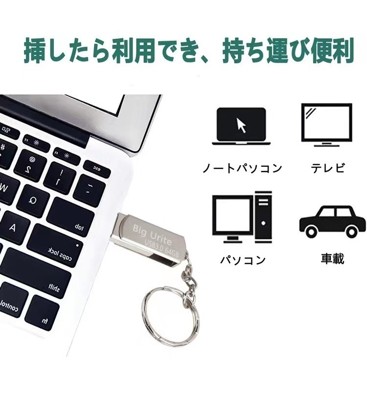 USBメモリ3.0 64GB USB3.1/ USB3.0/ USB2.0対応