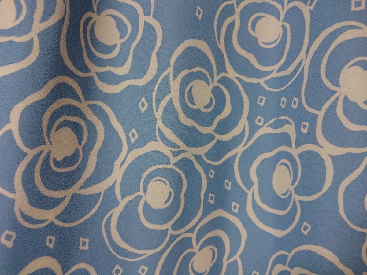 ROPE ロペ ブルー系×オフホワイト系 花柄スカート 中古品