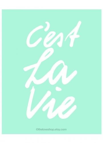 THE LOVE SHOP | CEST LA VIE (Fresh Mint Green and White) | A3 アートプリント/ポスター_画像2