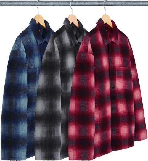 【1円スタート】【新品未使用】Supreme Shadow Plaid Fleece Shirt BLACK 黒 XL サイズ wtaps Varsity Jacket the north face シュプリーム_画像6