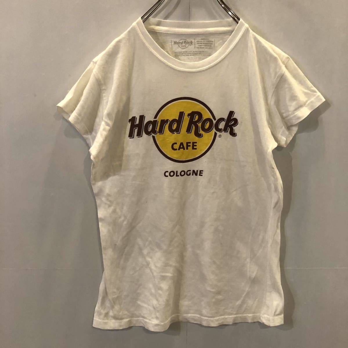 Hard Rock CAFE Hard Rock Cafe short sleeves T-shirt print T-shirt white lady's XS size [AY0158]