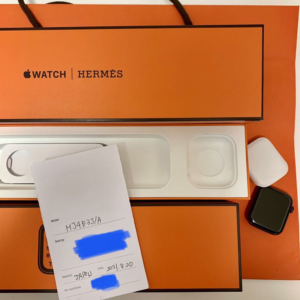 超美品 HERMES エルメス Apple Watch series6 44mm ブラック 黒