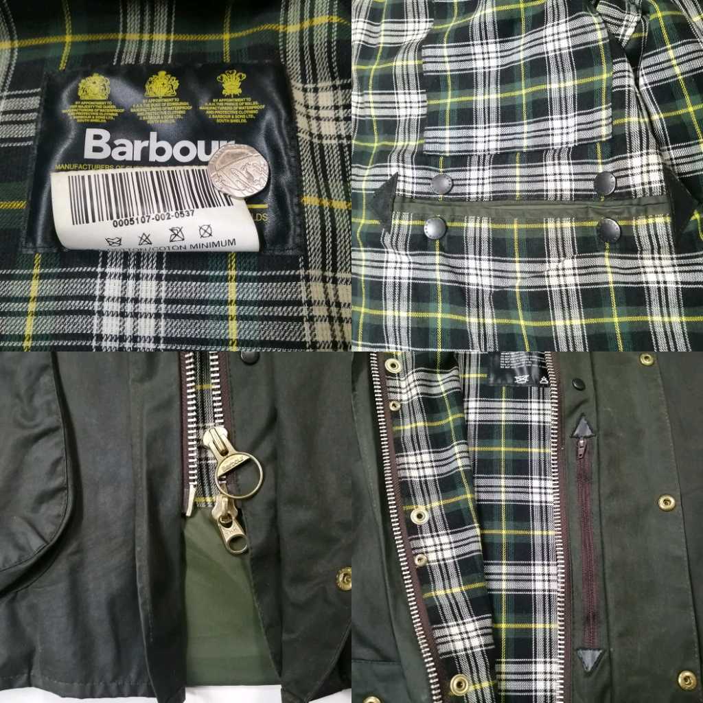 Mint condition◎90s BARBOUR border c44 3クレスト ボーダー　バブアー　　セージ　イギリス製　　、_画像7