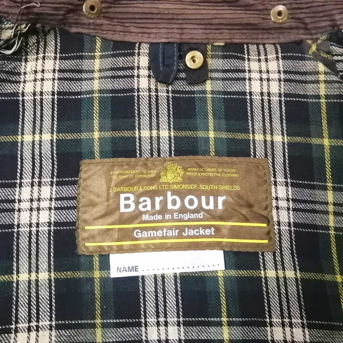 70s Barbour Gamefair c42 ゴールドタグ 1クラウン 1クレスト ゲーム