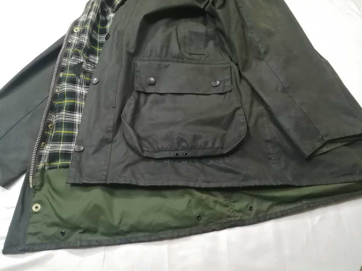 Mint condition◎90s BARBOUR border c44 3クレスト ボーダー　バブアー　　セージ　イギリス製　　、_画像6