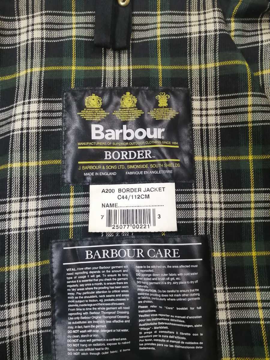 Mint condition◎90s BARBOUR border c44 3クレスト ボーダー　バブアー　　セージ　イギリス製　　、_画像3