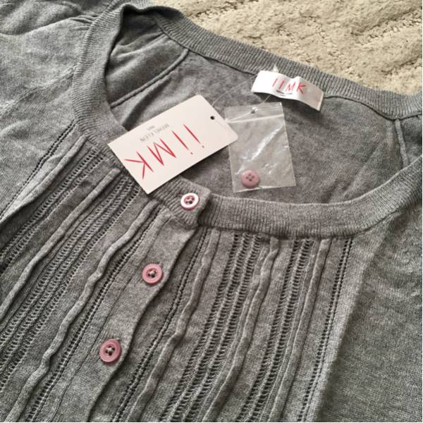 free shipping [ iimk I I.M ke-] gray cotton short sleeves knitted! new goods 