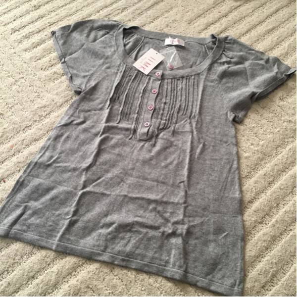 free shipping [ iimk I I.M ke-] gray cotton short sleeves knitted! new goods 