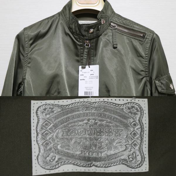  new goods unused MOUSSYwoshudo satin rider's jacket KHS