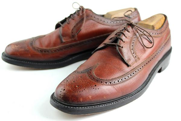 これぞ革靴 往年の型 FLORSHEIM フローシャイム　ウイングチップ革靴　28cm_画像1