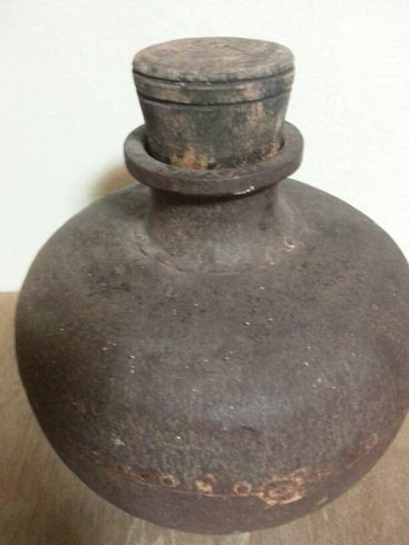 アンティーク 古い 鉄 壺 オブジェ ビンテージ_画像2