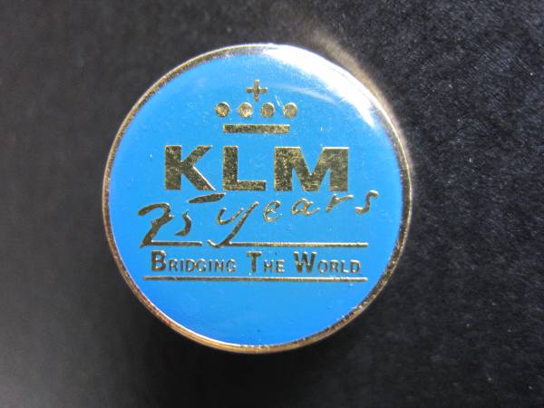 KLMオランダ航空■75周年記念ピン■BRIDGING THE WORLD_画像1