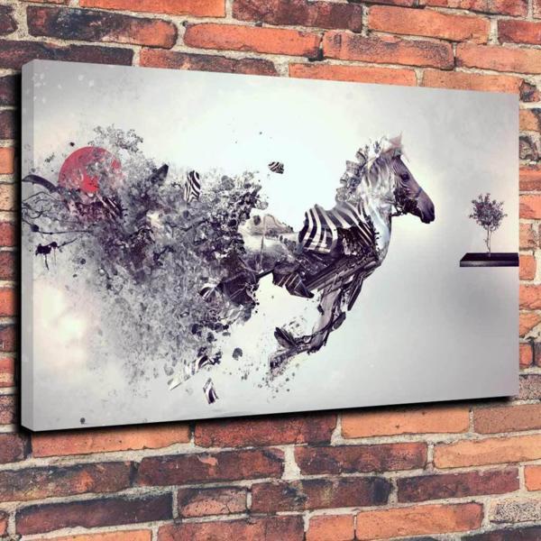  zebra Zebra high class canvas art poster . panel A1 abroad miscellaneous goods animal animal abstract painting art picture large goods stylish photograph 