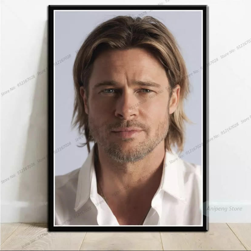 ブラッド・ピット ポスター 70x50cm ブラピ 海外 Brad Pitt 俳優 グッズ 雑貨 インテリア 絵 写真 キャンバス アート 北欧 おしゃれ 1_画像1