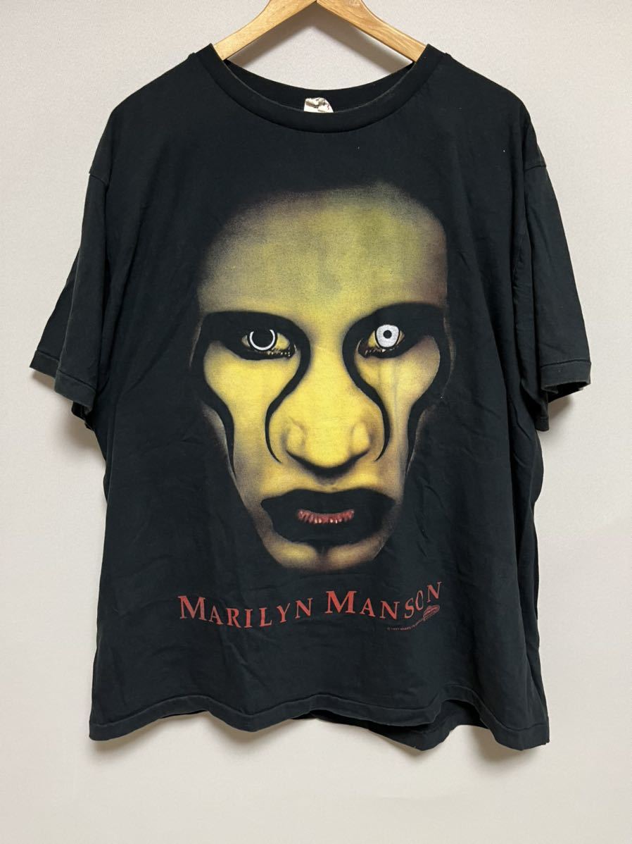 MARILYN　MANSON　マリリンマンソン　Tシャツ　ビンテージ　1997　コピーライト　USA製　XL　ブラック　Sex　is　dead　 ツアーシャツ