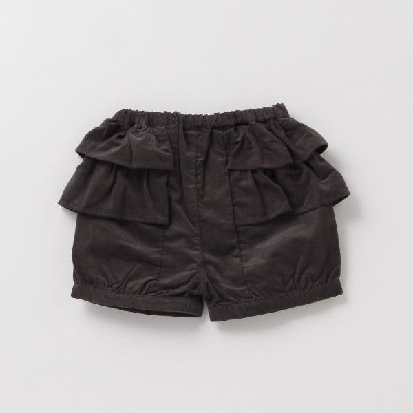  new goods unused tag attaching!petit main*pti my n* side frill corduroy short pants * charcoal 90cm*a pre re cool *
