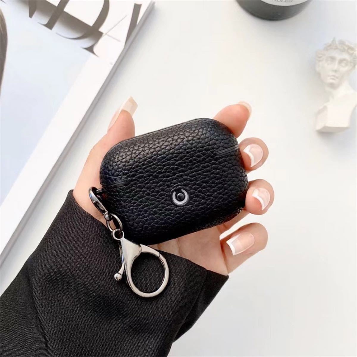 AirPods pro レザー刺繍ケース ブラック マルジェラ風 大人気 再 AirPods pro レザー刺繍ケース ブラック マルジェラ風 大人気 再