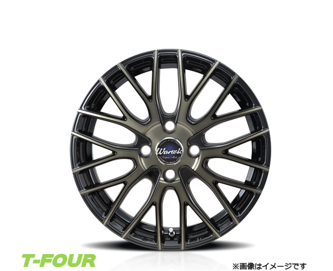 モンツァジャパン ワーウィック エンプレスメッシュ 1台分(16×5J 4-100 INSET45)ワゴンRスティングレー MH34S MH44S(ブラッククリア)_画像2