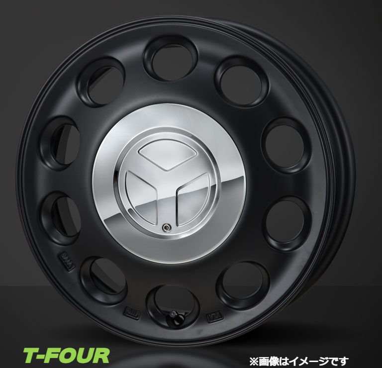 モンツァジャパン ピエディーノ アルミホイール4本 1台分(15×4.5J 4-100 INSET45)ダイハツ ムーブラテ L550S L560S(ブラック)_画像1