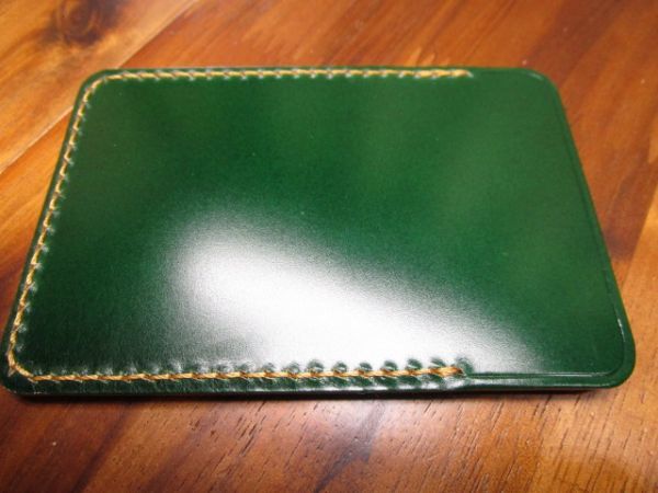  limitation card-case cordovan green hand ..re- Dell o side aging light cache less Mini compact natural green 