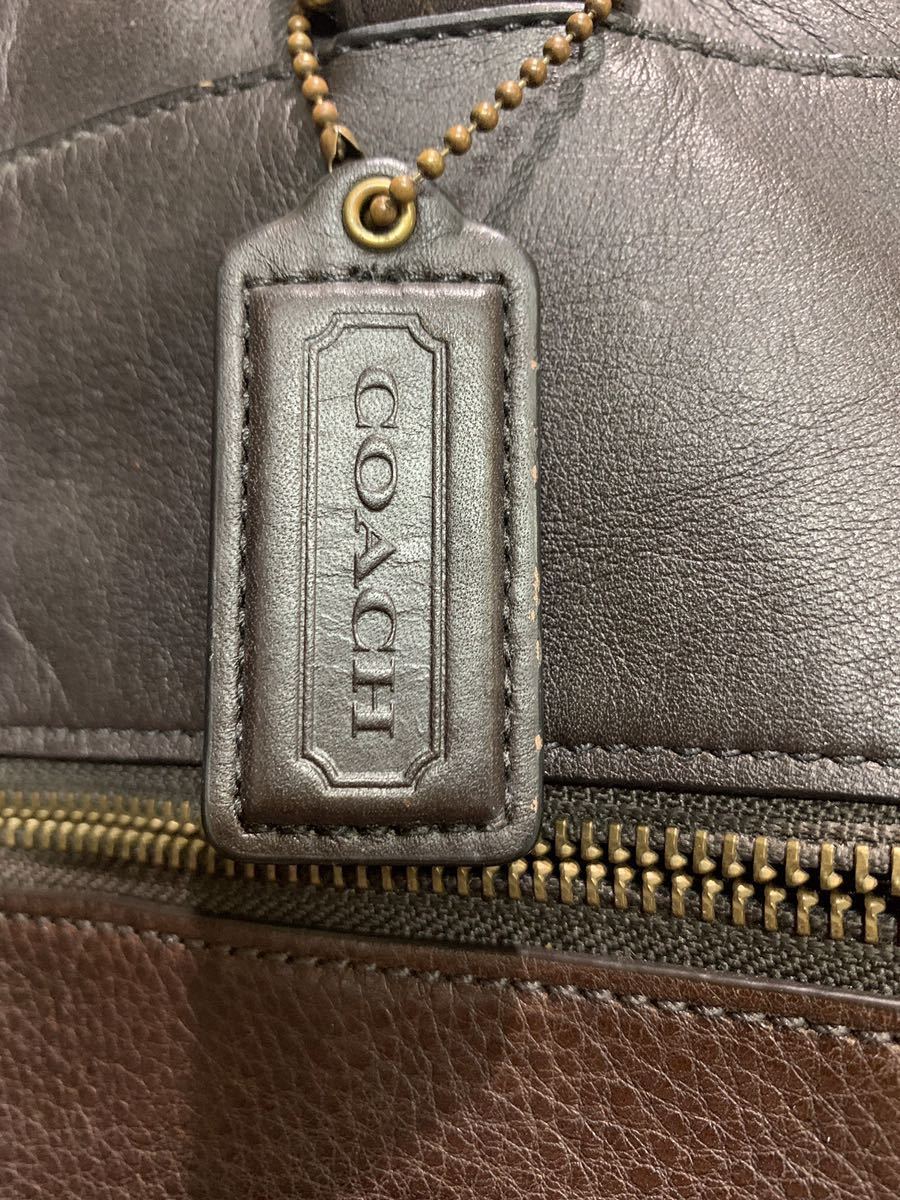 COACH コーチ レザー ゴールド金具 ハンドバッグ トートバッグ 手提げかばん 手持ち ブラウン系 中古 _画像10