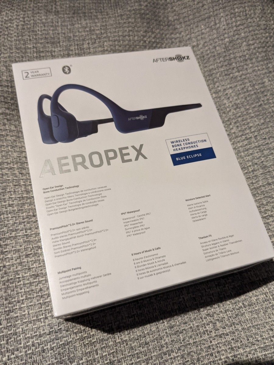 新品未開封 AfterShokz Aeropex 骨伝導 ワイヤレスヘッドホン ブルー AFTEP000013