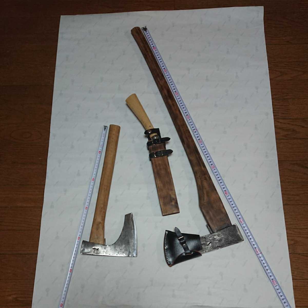 斧 鉞 剣鉈 3点セット 古民具 古道具 アウトドア キャンプ 大工道具