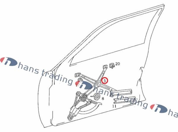 ベンツ Eクラス W124 フロント ウインドーレギュレーター 左前/純正品 ウィンドウレギュレーター 124-720-0346_画像2