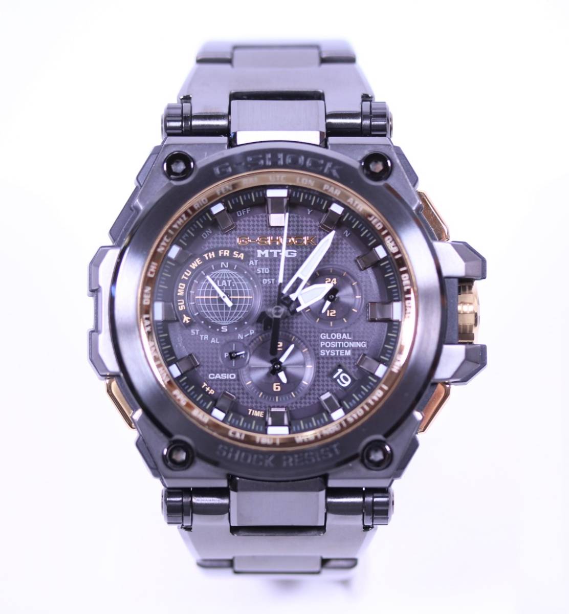 Y5009◆中古品◆CASIO G-SHOCK MTG-G1000GB-1AJF GPSハイブリッド電波ソーラー 腕時計 ブラック×ゴールドカラー_画像1