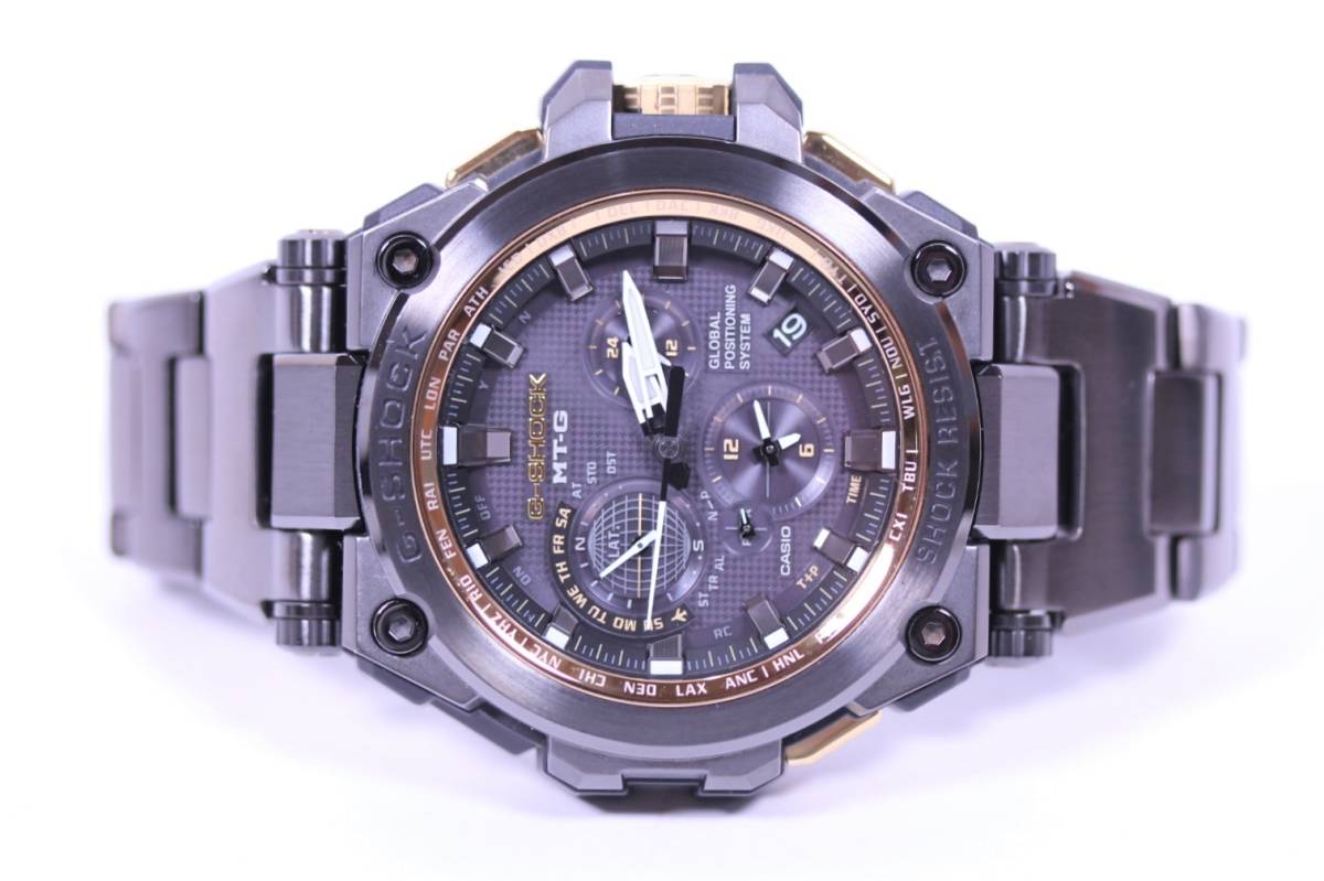 Y5009◆中古品◆CASIO G-SHOCK MTG-G1000GB-1AJF GPSハイブリッド電波ソーラー 腕時計 ブラック×ゴールドカラー_画像3