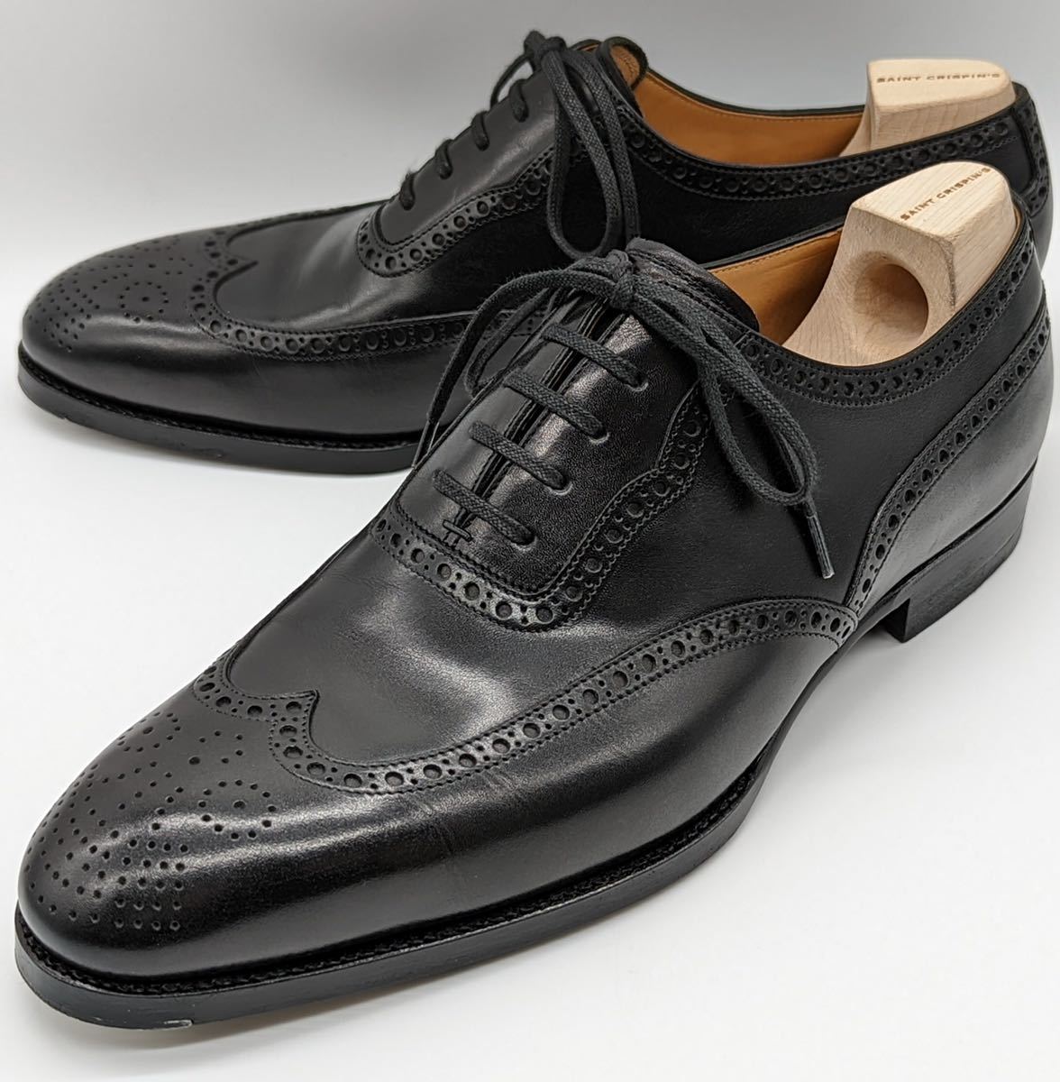 【G様専用】サンクリスピン アデレード フルブローグ サイズ8F【送料無料】純正シューツリー付 SAINT CRISPIN'S ウィングチップ 東欧靴