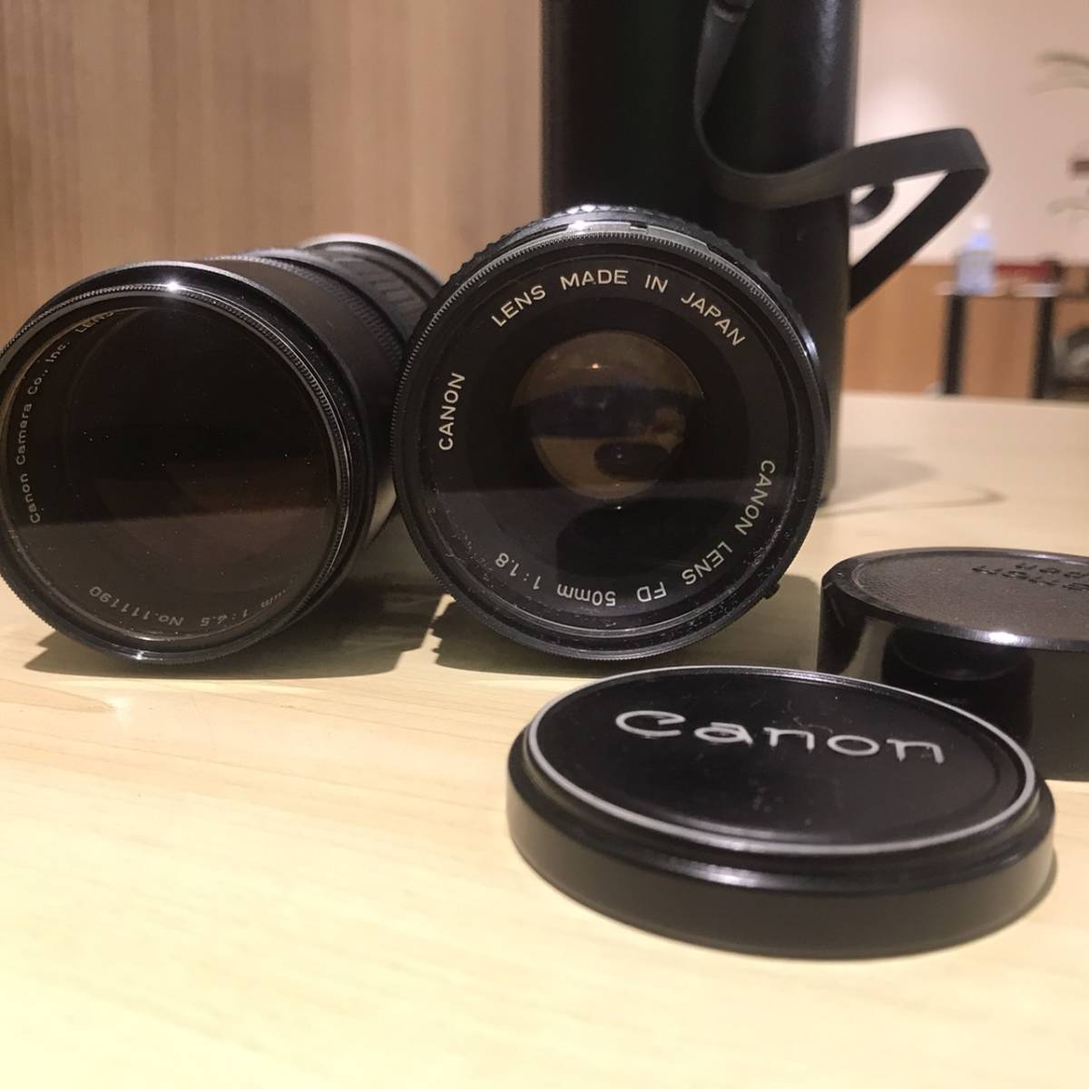 6028】彡CANON キャノン A-1 一眼レフフィルムカメラ/レンズ FD 100mm 1:2.8/FD 50mm 1:1.8/FL 200mm 1:4.5/まとめ セット 現状 動作未確認_画像7