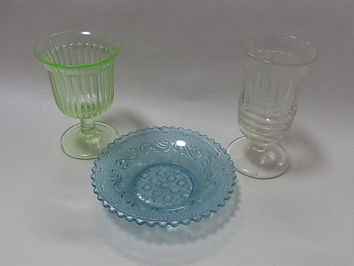 アンティーク氷コッププレスガラス和ガラス瓶昭和レトロ大正ロマン
