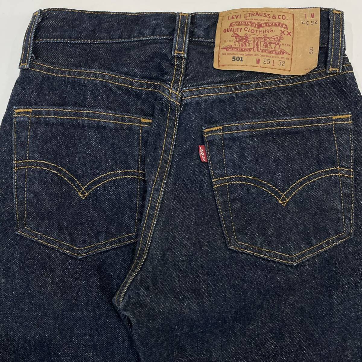  dark blue!!90s USA made Levi\'s Levi's 501 6501 FOR WOMEN W25 L32 button stamp 553 lady's American made American Casual Vintage jeans Denim 