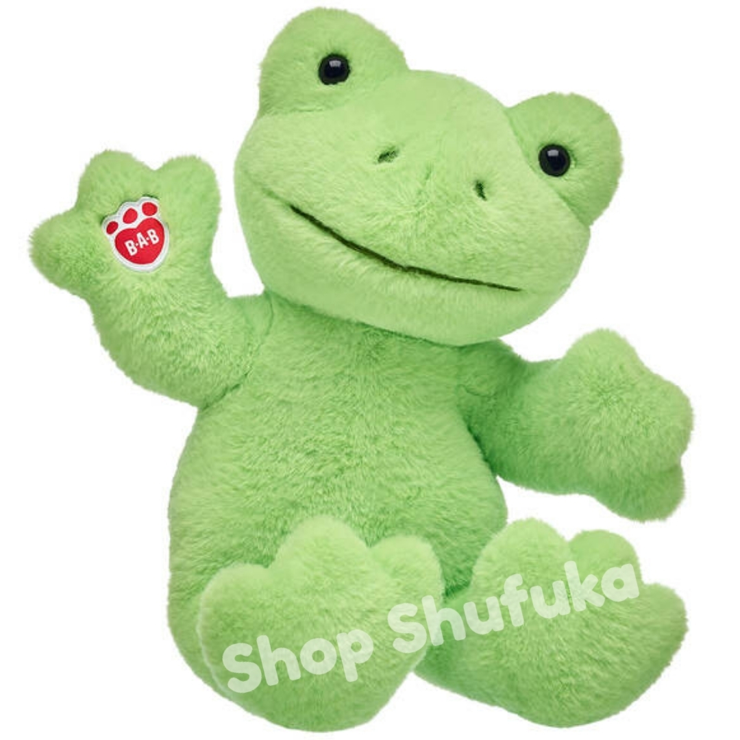 ビルドアベア★カエル レア ぬいぐるみ グリーン 40cm かえる 日本未発売 アメリカ限定 動物 BUILD A BEAR WORK SHOP Spring Green Frog