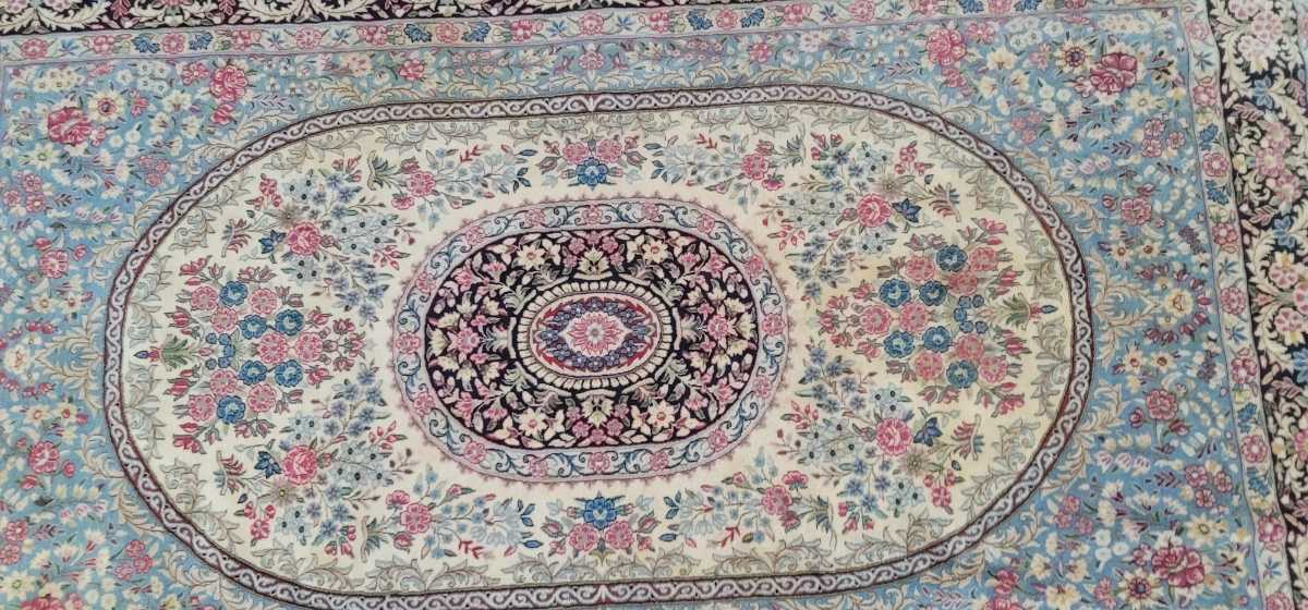 綺麗なペルシャ絨毯 バラガラ ケルマン産 サイズ 247cm×147 クリーニングずみ_画像7