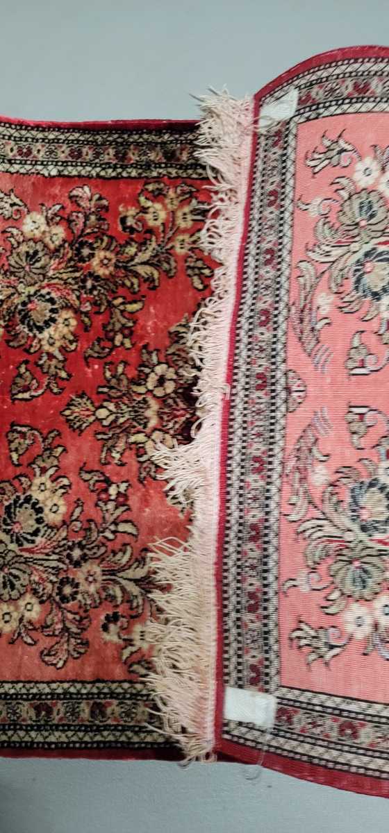 ペルシャ絨毯 クム産 サイズ77cm×60cm タペストリー_画像6