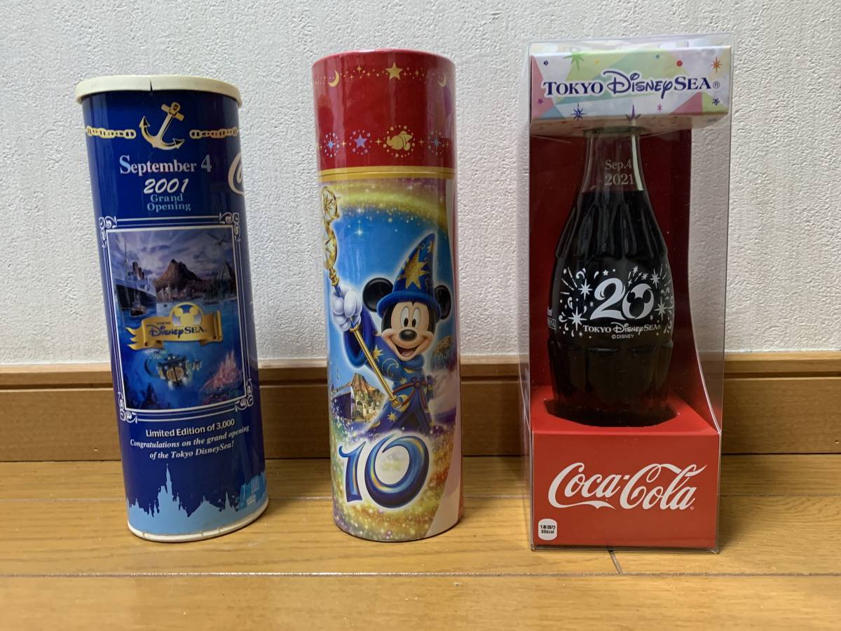 [С бонусом бутылки с 40 -летием TDL] Coca -cola &amp; Disney Sea Collaboration Memorial Bottle 3 типа Grand Open/10/20 -й годовщины