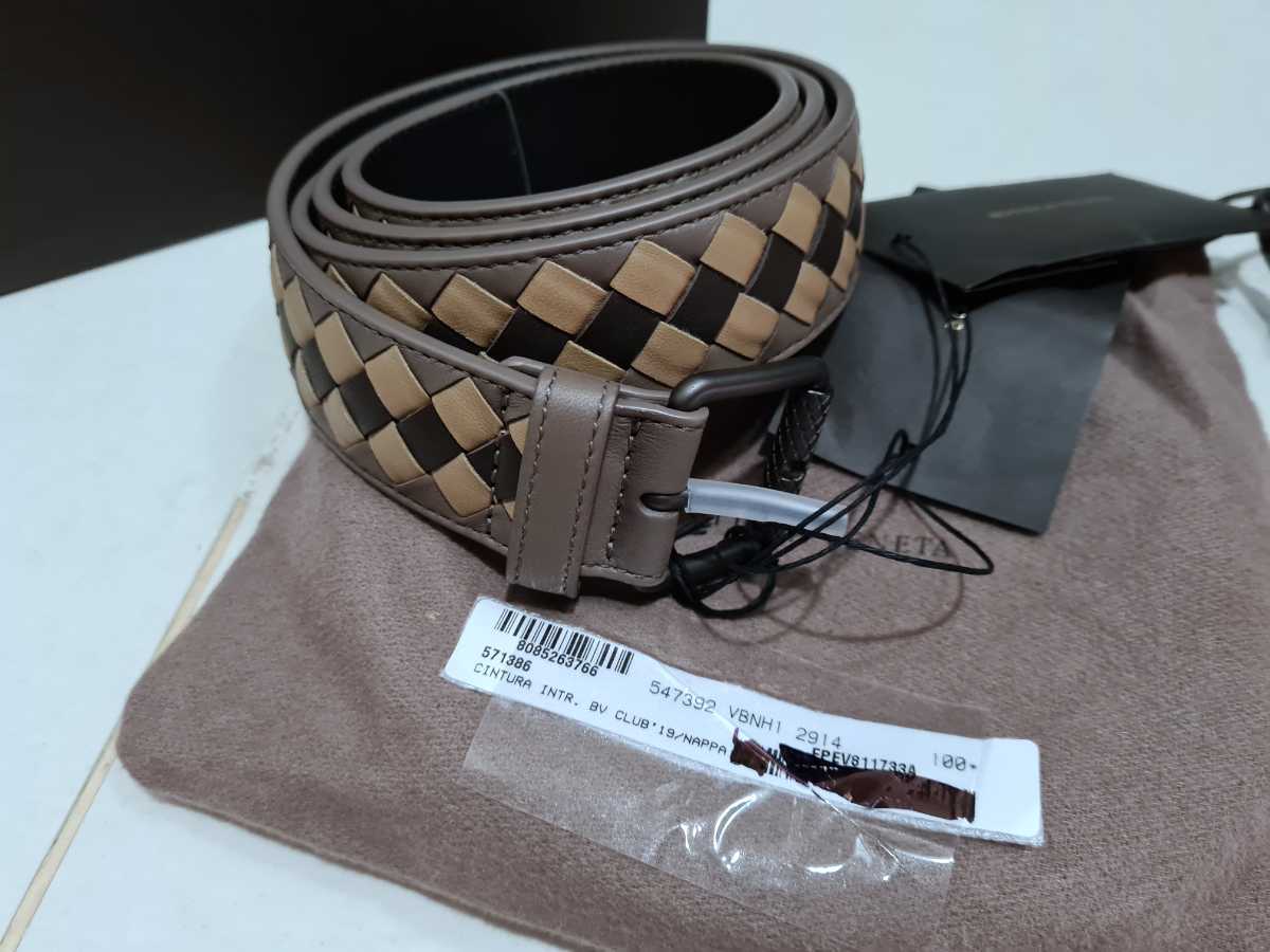 正規品 新品 BOTTEGA VENETA イントレチャート レザー ベルト