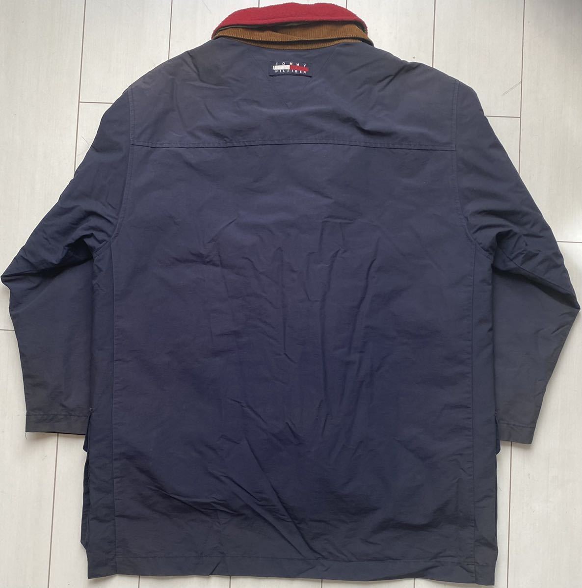 送料無料 90s vintageビンテージ tommy hilfiger トミー ヒルフィガー 4way fireman ファイアーマン  ファイヤーマン ジャケット NAVY 紺 XL