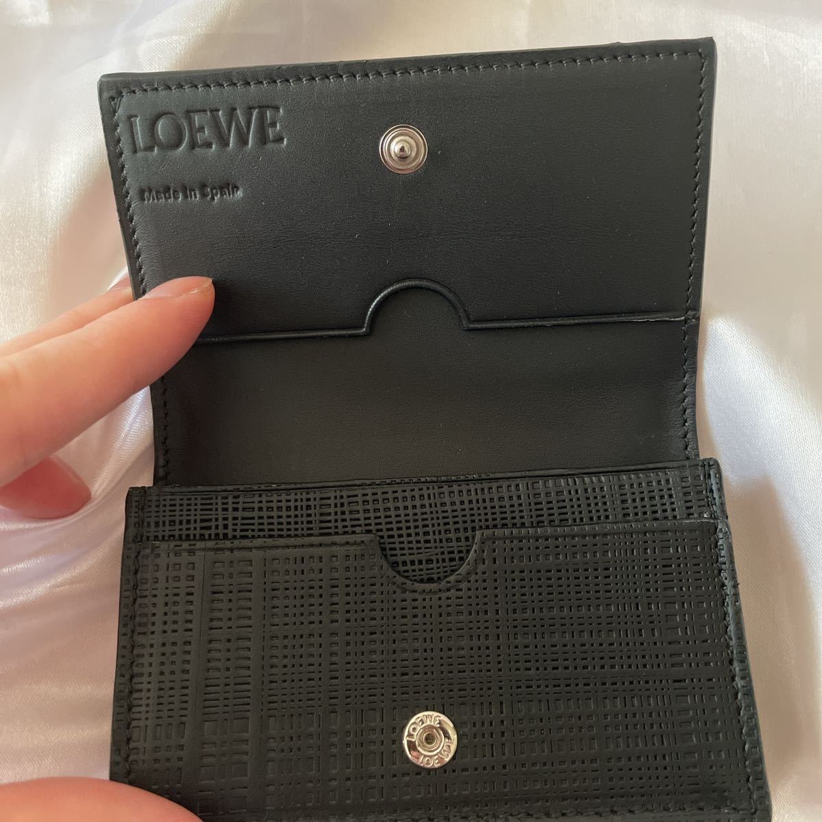 1 jpy # unused # LOEWE Loewe card-case card-case pass case small articles black leather hole gram box attaching regular goods 2021 year buy 