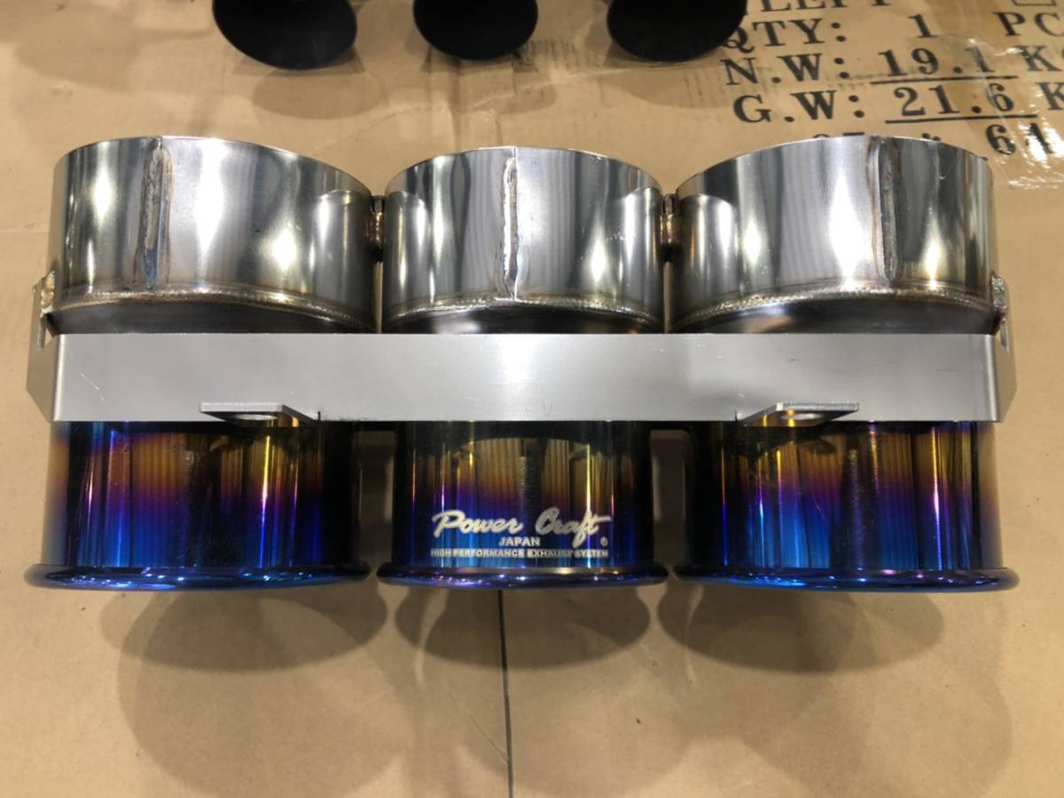 PowerCraft パワークラフト フェラーリ Ferrari 458イタリア ハイブリッドエキゾーストマフラーシステム 可変式 チタンテール 3本出し _画像6
