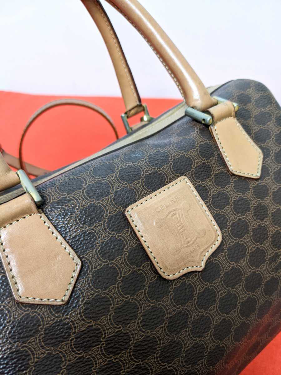 美品 レア Celine セリーヌ マカダム柄ミニボストンバッグ 2way 廃盤