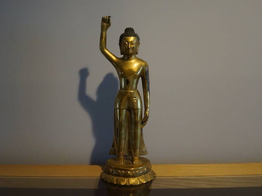 仏教美術、誕生仏、中国鍍金仏像、チベット仏_画像1