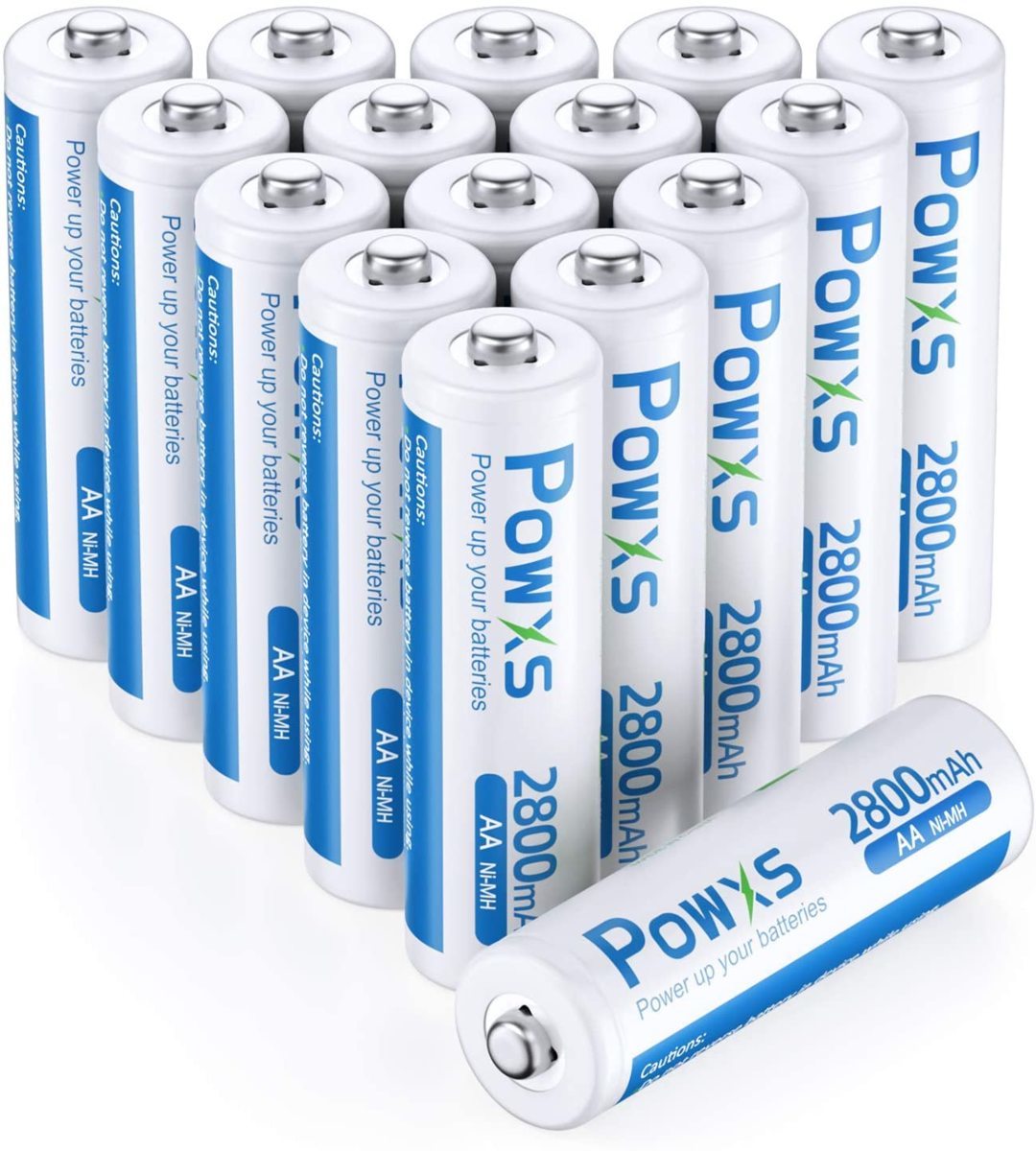 [新品/送料無料] POWXS 単三電池 充電式電池 ニッケル水素電池 超大容量2800mAh 約1500回使用可能 ケース付き 16本入り 液漏れ防止_画像1