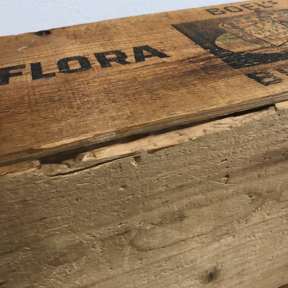 ビンテージ　チーズボックス　ウッド　木製　FLORA DANICA　インテリア　雑貨　箱　収納　アンティーク　220131_画像10